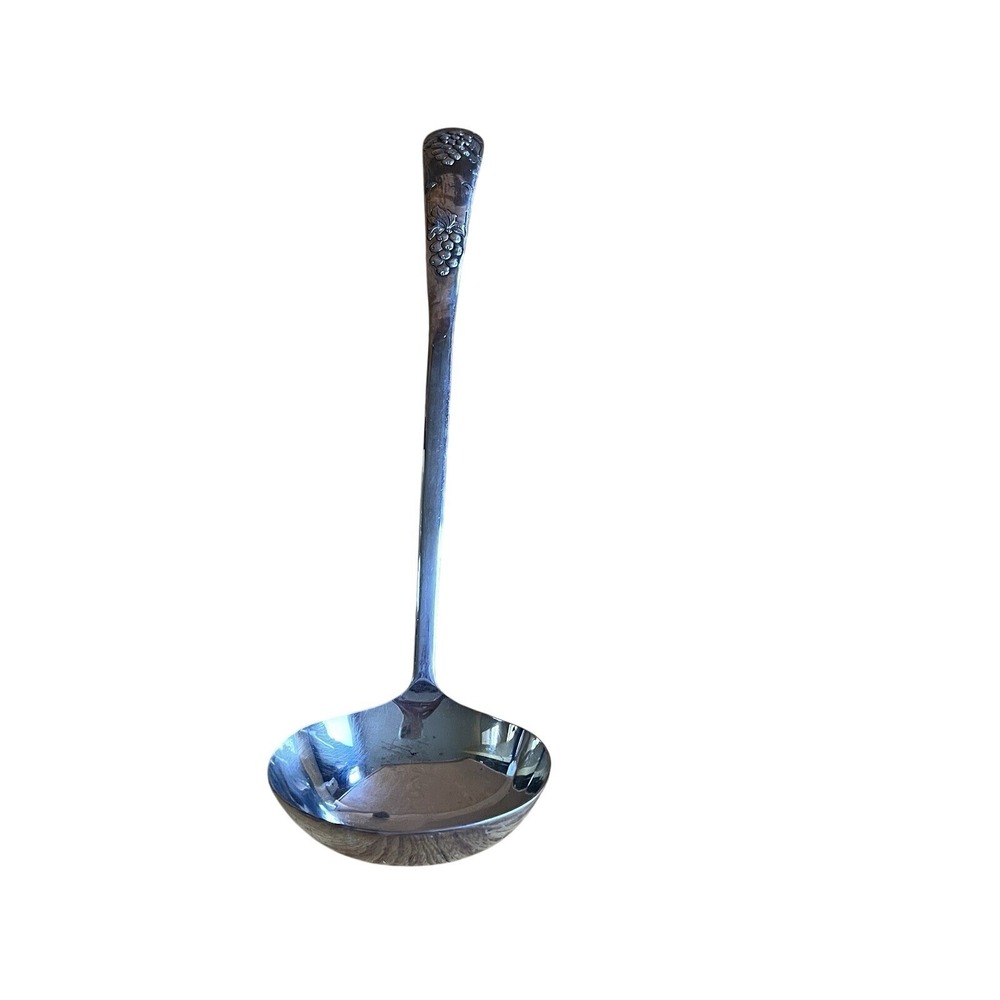 Vintage‎ Silver Plated Ladle Grape Design Gravy Soup Serving Utensil